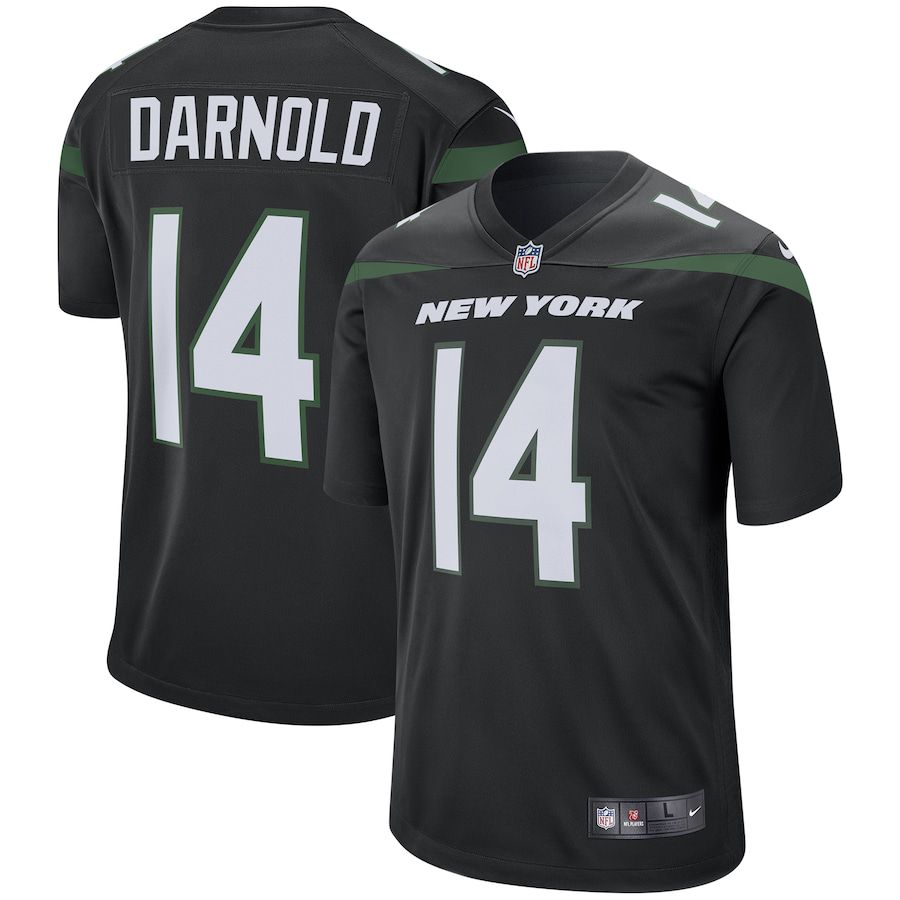 Men New York Jets #14 Sam Darnold Nike Stealth Black Game NFL Jersey->new york jets->NFL Jersey